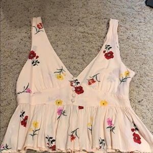 Forever 21 pink floral tank top